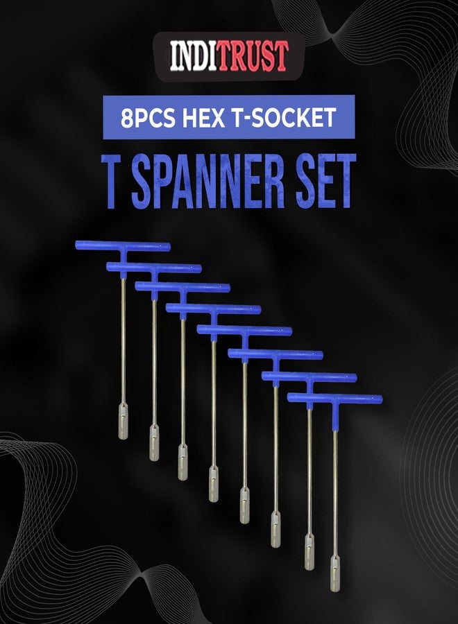 Inditrust 8Pcs Hex T-Socket T Spanner Set for Automobiles/Bike/Car Repair Tools Kit Socket Set (7mm to 14mm)(Pack of 8) Colour may vary - Image 4